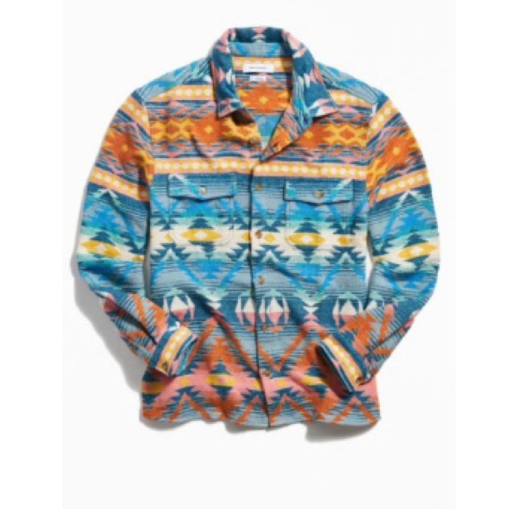 UO Jacquard Flannel Button-Down Shirt